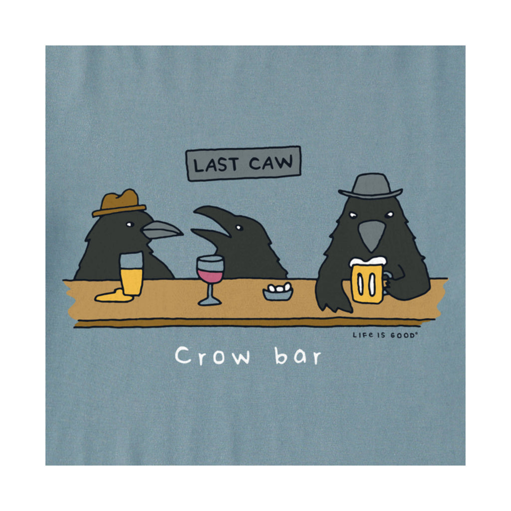 Life Is Good Men's Crow Bar Last Caw Short Sleeve Tee - Smokey Blue - Lenny's Shoe & Apparel