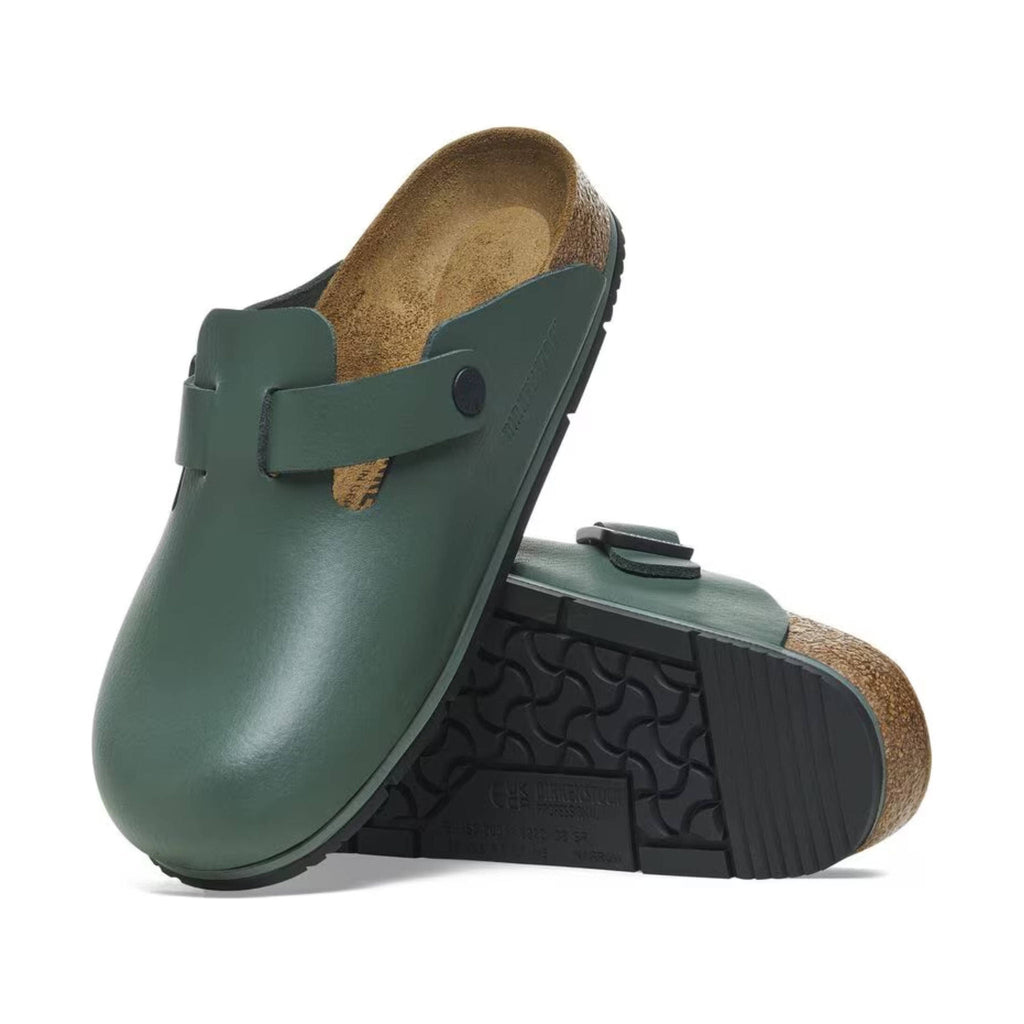 Birkenstock Boston Pro - Green Leather - Lenny's Shoe & Apparel