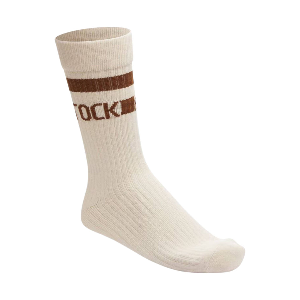 Birkenstock Cotton Crew Stripe Socks - Eggshell Brown - Lenny's Shoe & Apparel