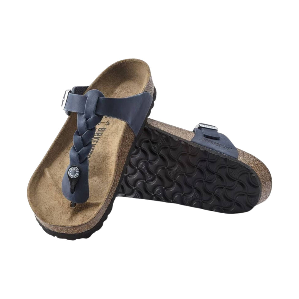 Birkenstock Gizeh Braided Sandals - Oiled Leather Navy - Lenny's Shoe & Apparel