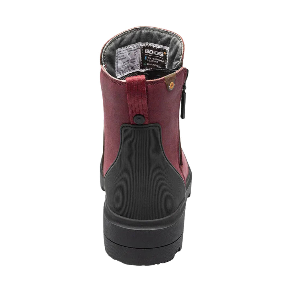 Bogs Women's Holly Zip Leather Rain Boot - Cranberry - Lenny's Shoe & Apparel