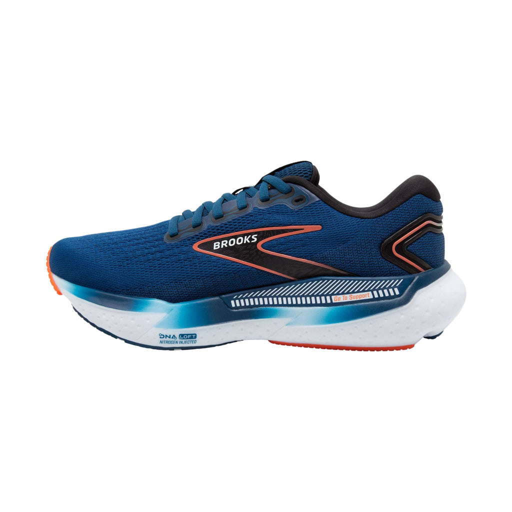 Brooks Men's Glycerin GTS 21 Road Running Shoes - Blue Opal/Black/Nasturtium - Lenny's Shoe & Apparel