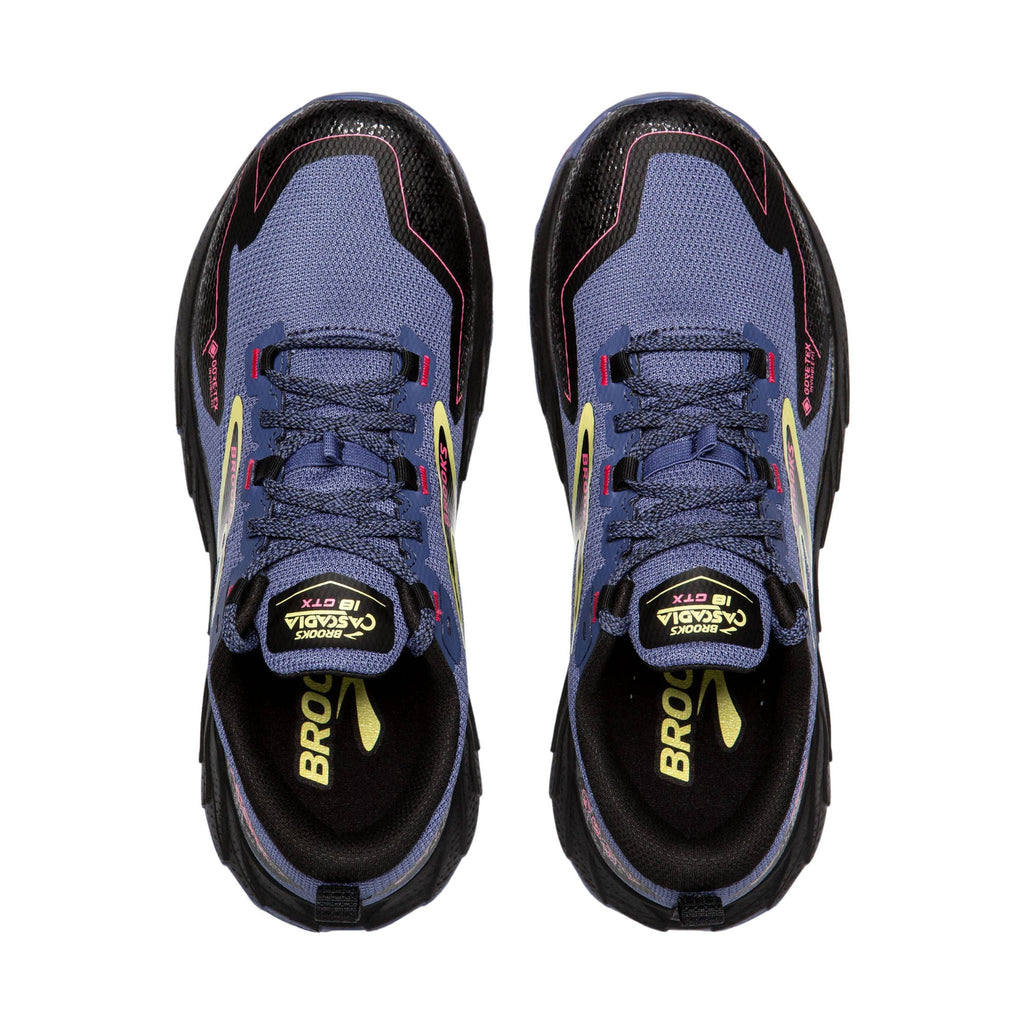 Brooks Women's Cascadia 18 GTX Trail Running Shoes - Grey Blue/Black/Pink - Lenny's Shoe & Apparel