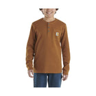 Carhartt Boys' Long Sleeve Henley Pocket Tee - Brown - Lenny's Shoe & Apparel