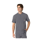 Carhartt Men's Cross Flex Henley Scrub Top - Pewter - Lenny's Shoe & Apparel