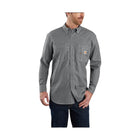 Carhartt Men's Flame Resistant Force Loose Fit Lightweight Long Sleeve Button Front Shirt - Gray - Lenny's Shoe & Apparel