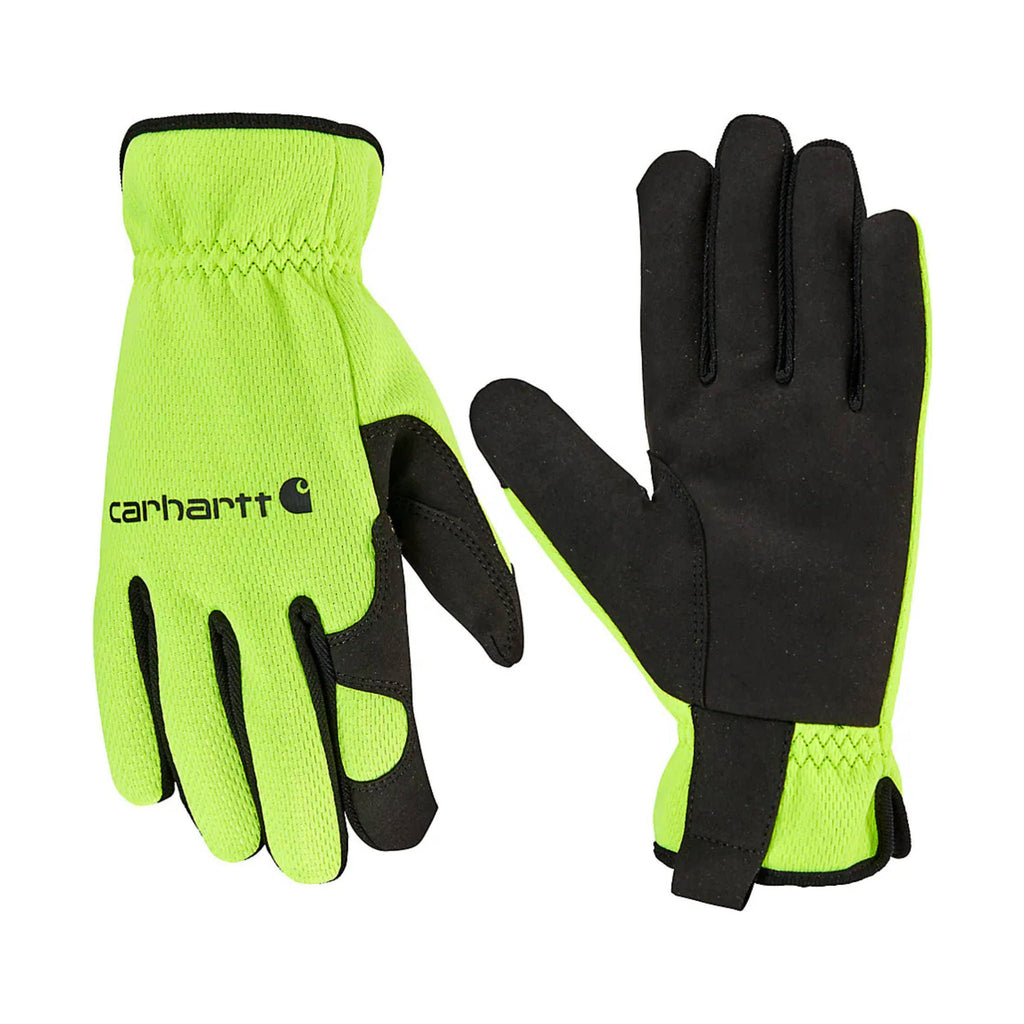 Carhartt Men's High Dexterity Open Cuff Gloves - High Vis Lime - Lenny's Shoe & Apparel