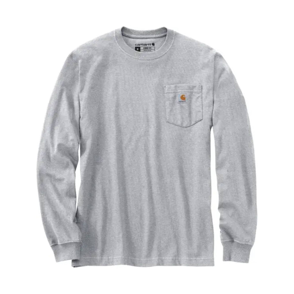 Carhartt Men's Loose Fit Heavyweight Long Sleeve Pocket C Graphic Tee - Heather Grey - Lenny's Shoe & Apparel