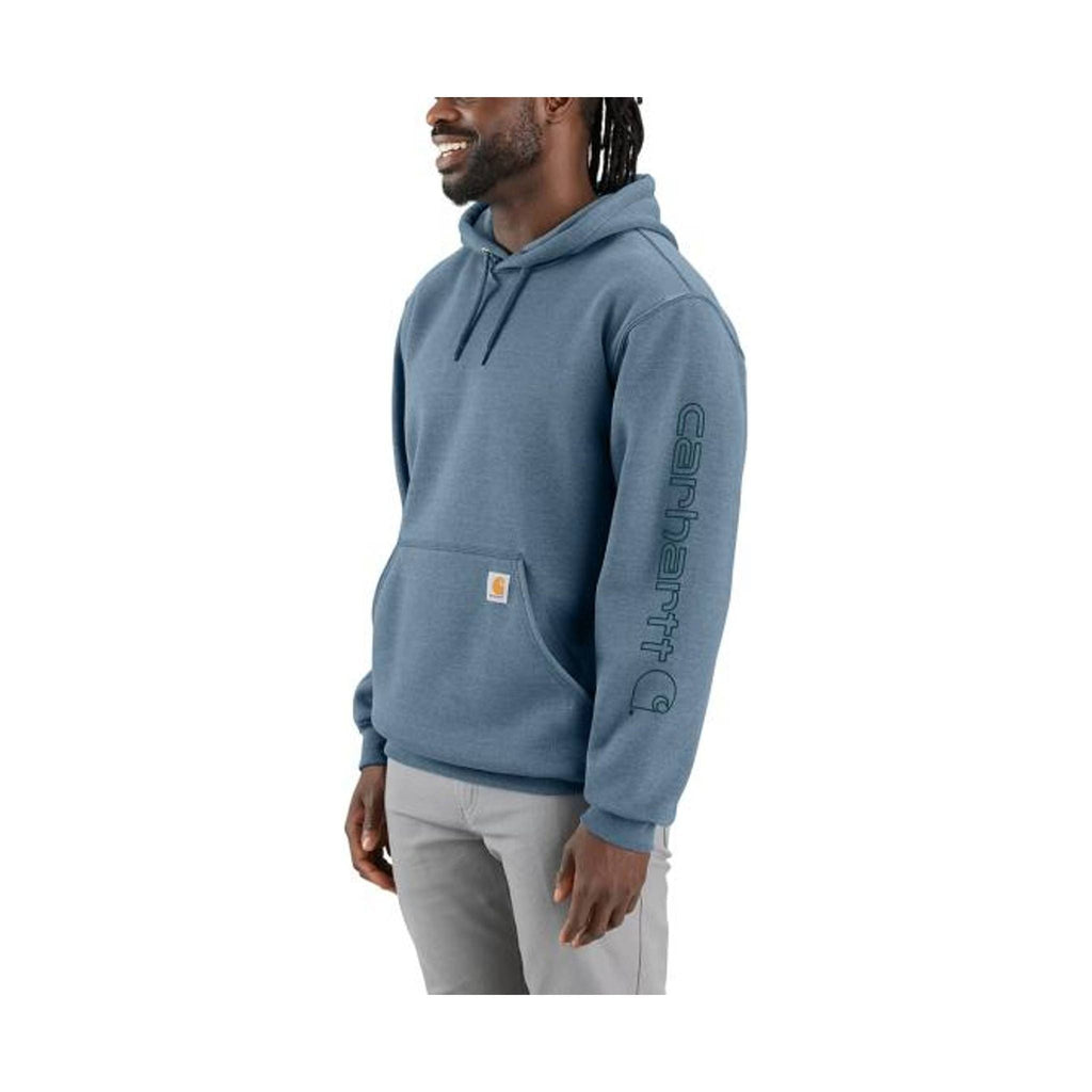 Carhartt Men's Midweight Hooded Logo Sweatshirt - Thundercloud Heather - Lenny's Shoe & Apparel