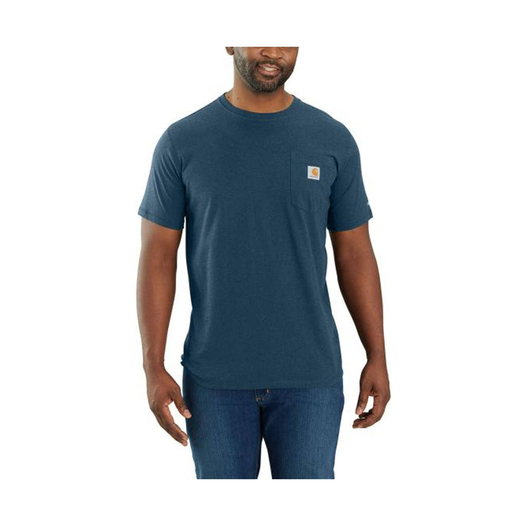 Carhartt Men's Relaxed Fit Short Sleeve Pocket Tee - Light Huron Heather - Lenny's Shoe & Apparel