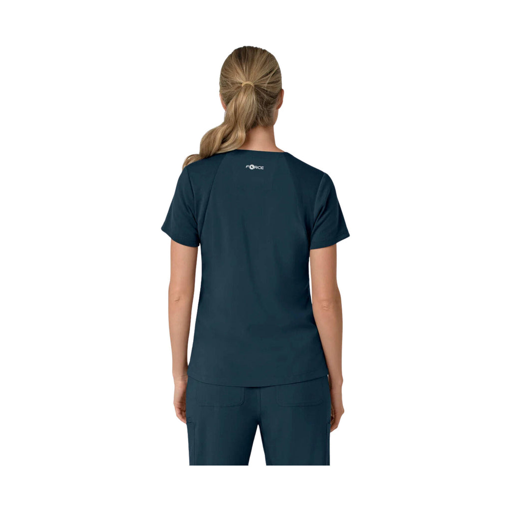 Carhartt Women's Force Cross Flex Panel V Neck Scrub Top - Navy - Lenny's Shoe & Apparel