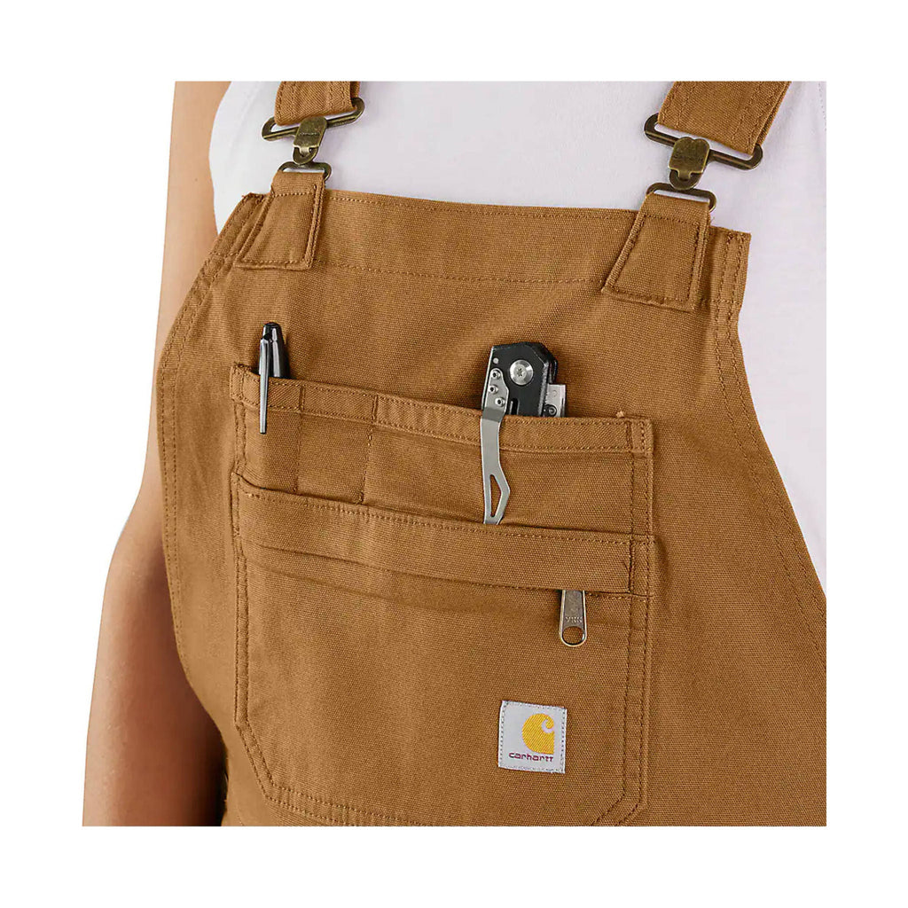 Carhartt Women's Rugged Flex Relaxed Fit Canvas Shortall - Carhartt Brown - Lenny's Shoe & Apparel