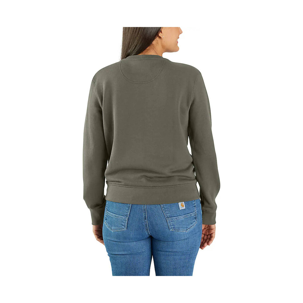 Carhartt Women's Tencel Fiber Series Relaxed Fit French Terry Crewneck Sweatshirt - Dusty Olive - Lenny's Shoe & Apparel