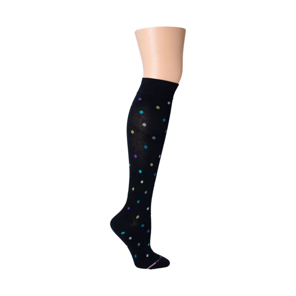 Dr. Motion Women's Dancing Dot Knee High Compression Socks - Navy - Lenny's Shoe & Apparel