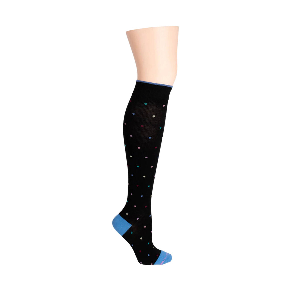 Dr. Motion Women's Mini Hearts Knee High Compression Socks - Black - Lenny's Shoe & Apparel