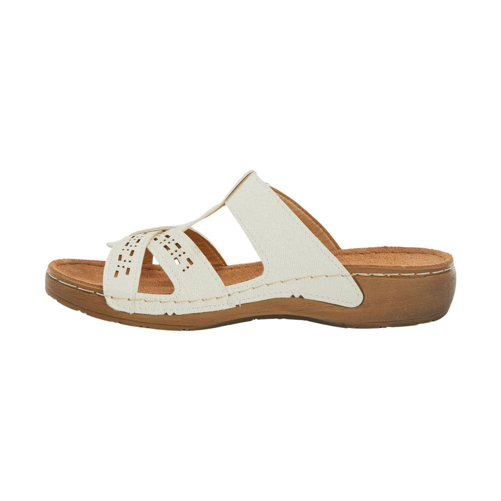 Flexus Women's Nery Jeans Slide Sandals - White - Lenny's Shoe & Apparel