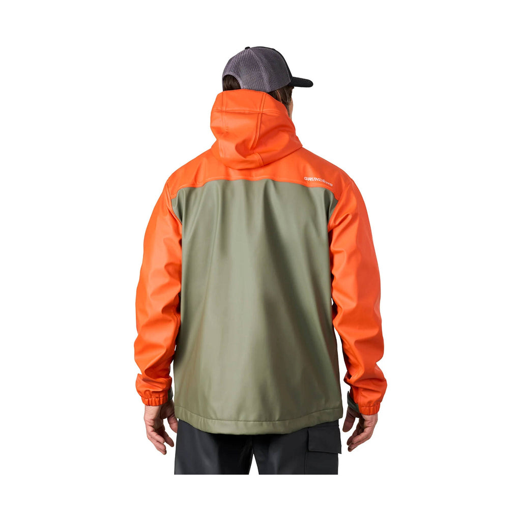 Grundens Men's Neptune Thermo Rain Jacket - Green/Orange - Lenny's Shoe & Apparel