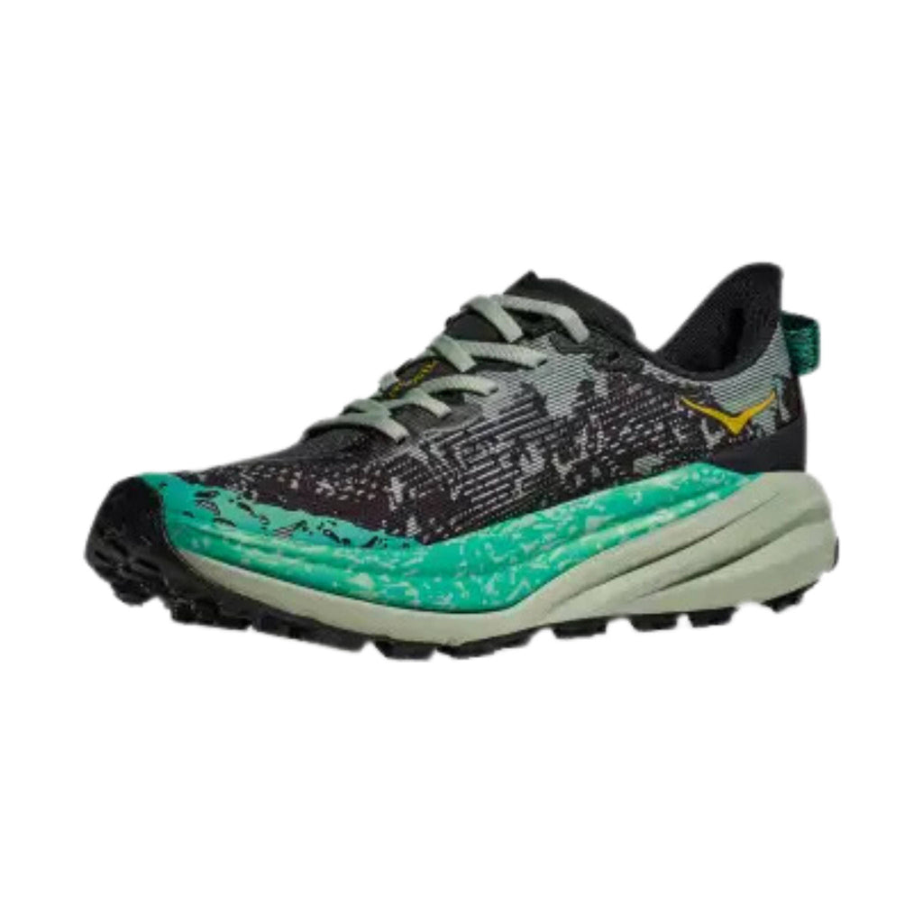 HOKA Women's Speedgoat 6 Trail Running Shoes - Black/ Aloe Vera - Lenny's Shoe & Apparel