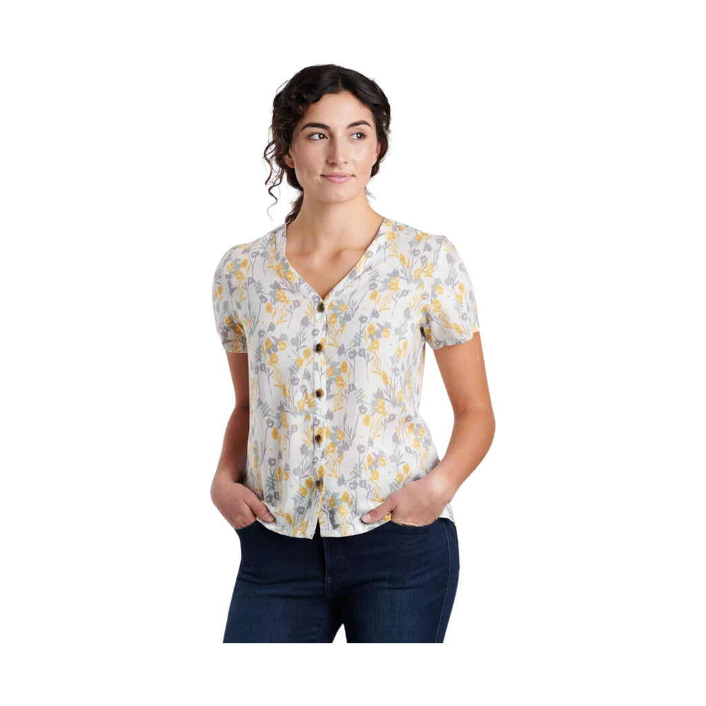 Kuhl Women's Hadley Short Sleeve Top - Ivory Print - Lenny's Shoe & Apparel