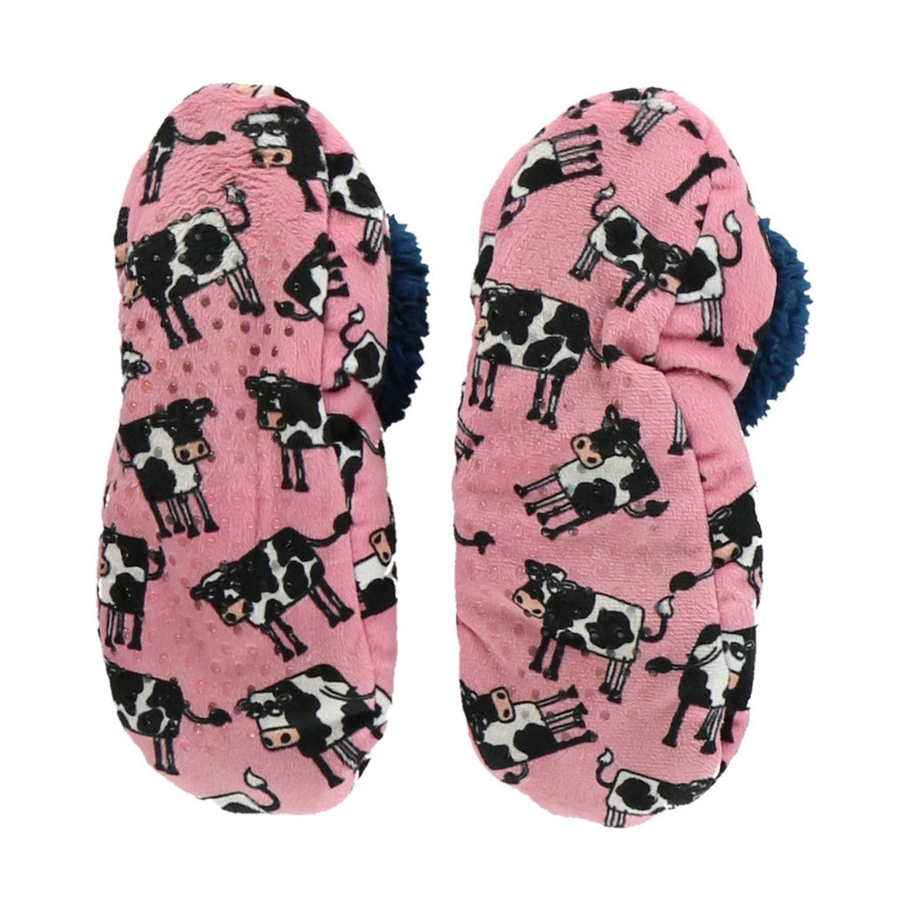 Lazy One Moody Cow Fuzzy Slipper - Pink - ONLINE STORE CREDIT/EXCHANGE ONLY - Lenny's Shoe & Apparel