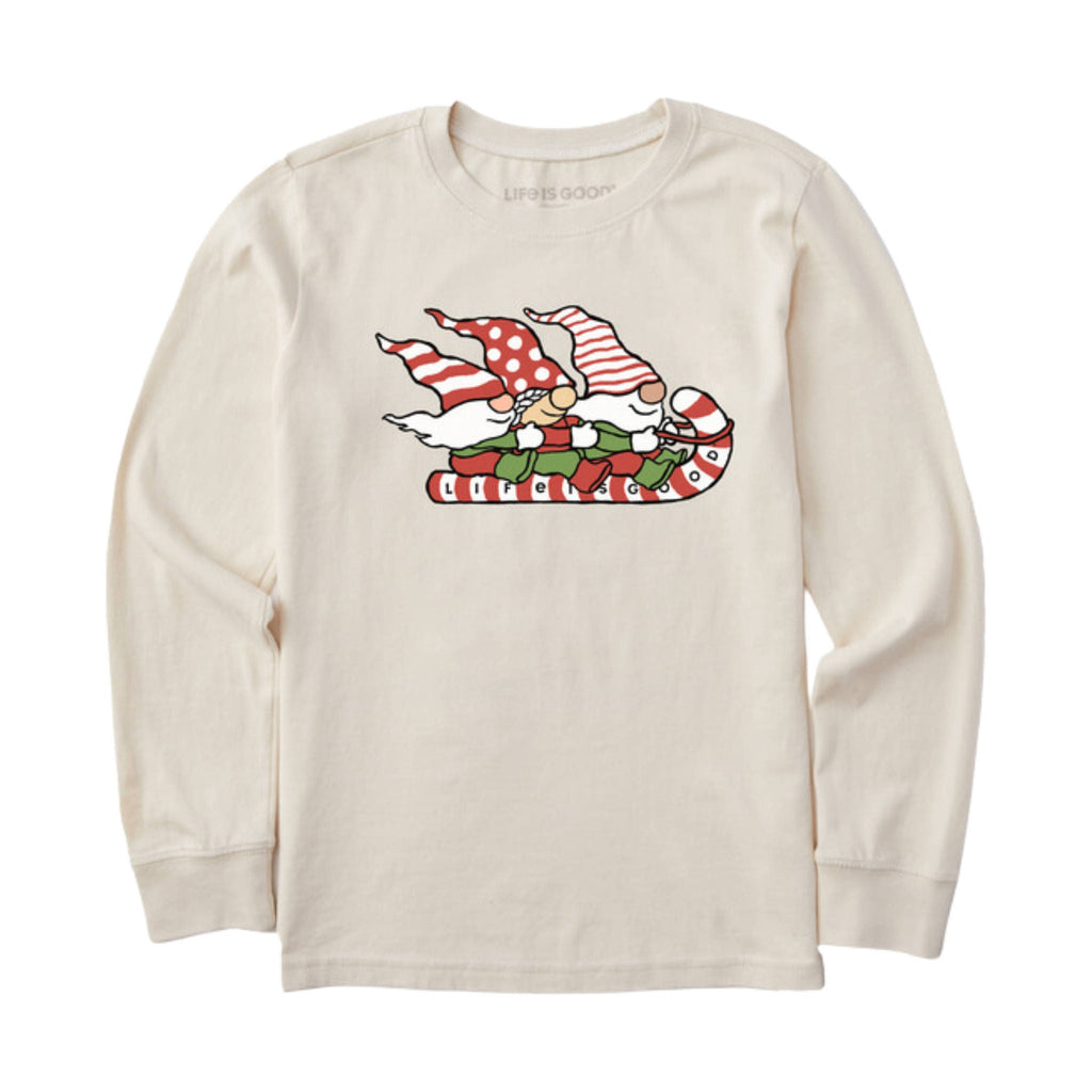 Life Is Good Kids' Toboggan Ride Long Sleeve Crusher Tee - Putty White - Lenny's Shoe & Apparel