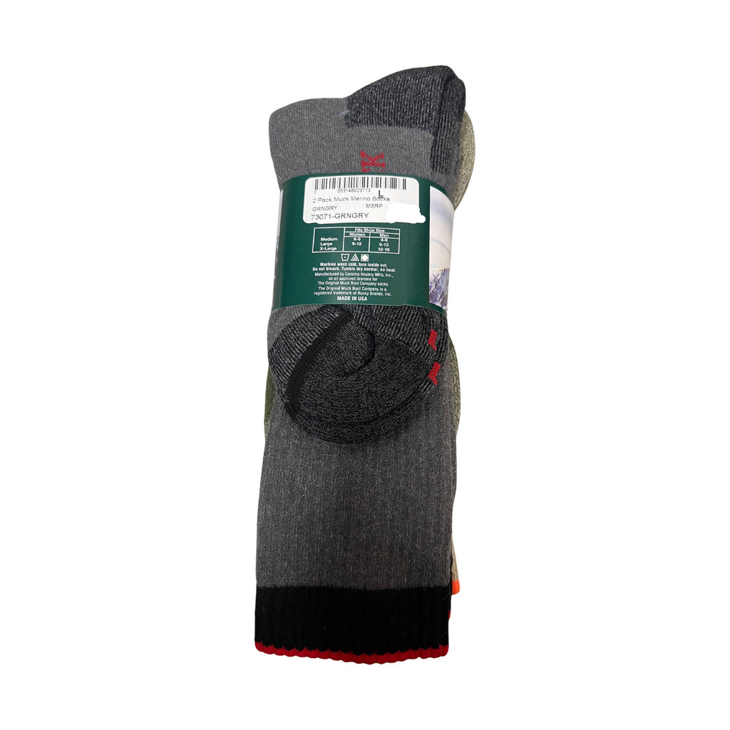 Muck Boot 2 Pack Merino Socks - Green Assorted - Lenny's Shoe & Apparel