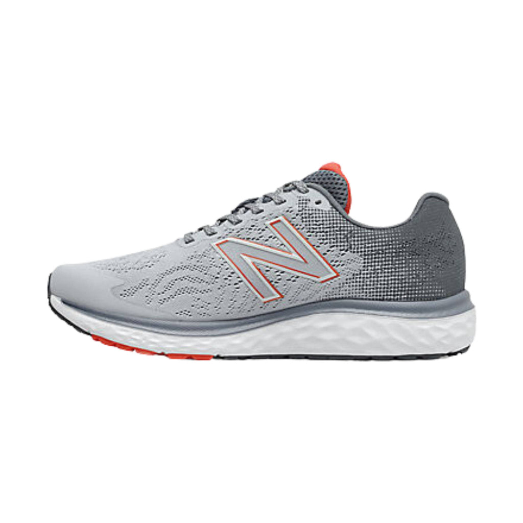 New Balance Men's Fresh Foam 680v7 Running Shoes - Light Grey/Red - Lenny's Shoe & Apparel