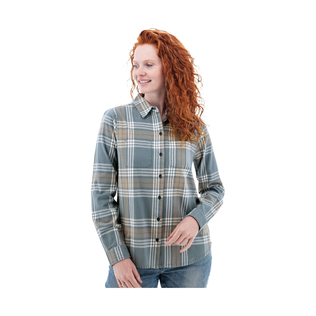 Old Ranch Women's Salina Organic Plaid Shirt - Smoke Blue - ONLINE STORE CREDIT/EXCHANGE ONLY - Lenny's Shoe & Apparel