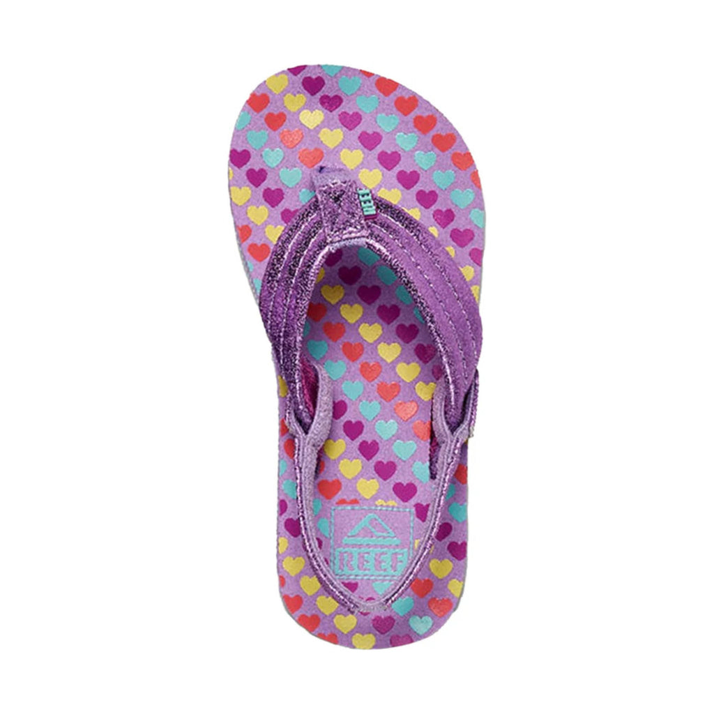 Reef Kids' Little Ahi Flip Flop - Lavender Hearts - Lenny's Shoe & Apparel