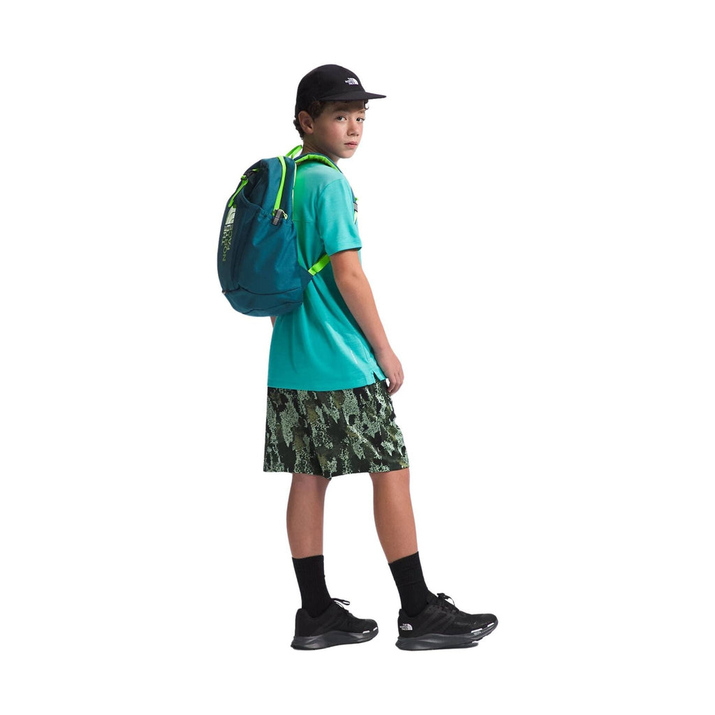 The North Face Youth Mini Recon Backpack - Blue Moss/Safety Green - Lenny's Shoe & Apparel