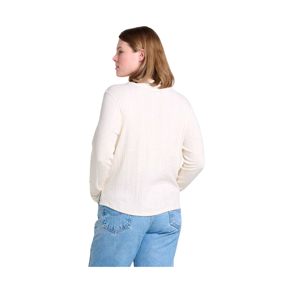 Toad & Co Women's Foothill Pointelle Long Sleeve T Neck - Salt - ONLINE STORE CREDIT/EXCHANGE ONLY - Lenny's Shoe & Apparel