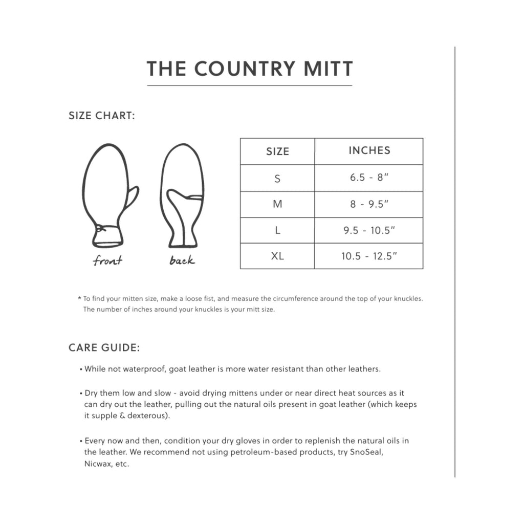 Vermont Glove/Skida The Country Mitt - Chestnut - Lenny's Shoe & Apparel