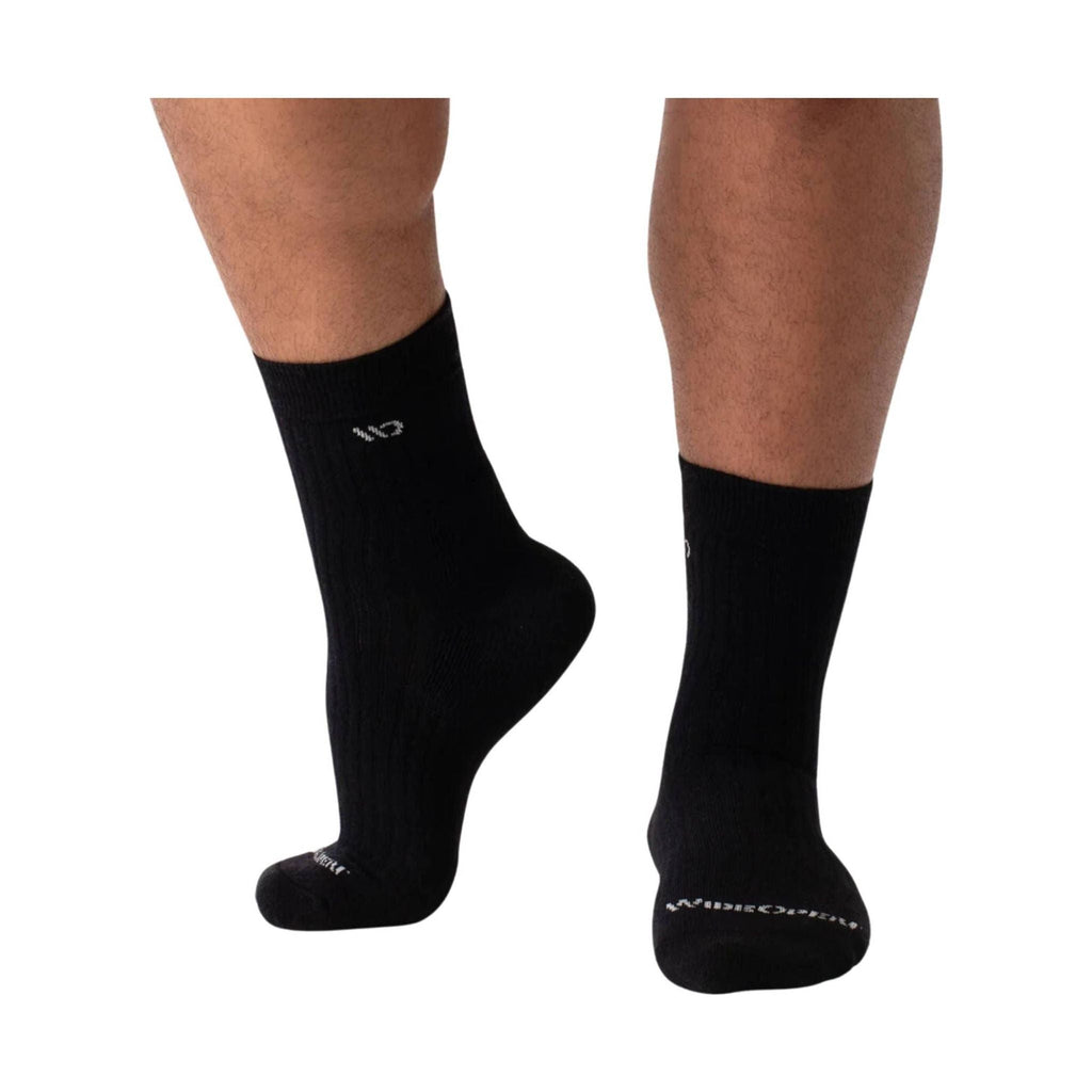 Wide Open Men's Solid Cushioned Micro Crew Socks - Black - Lenny's Shoe & Apparel