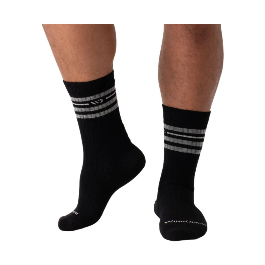 Wide Open Men's Vintage Stripe Cushioned Crew Socks - Black - Lenny's Shoe & Apparel