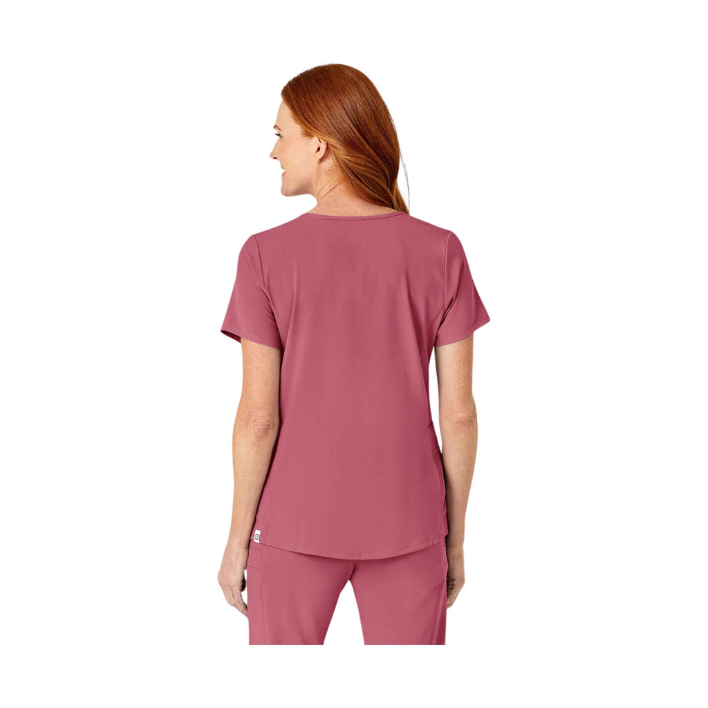 WonderWink Renew Women's Mock Wrap Scrub Top - Rosebud - Lenny's Shoe & Apparel