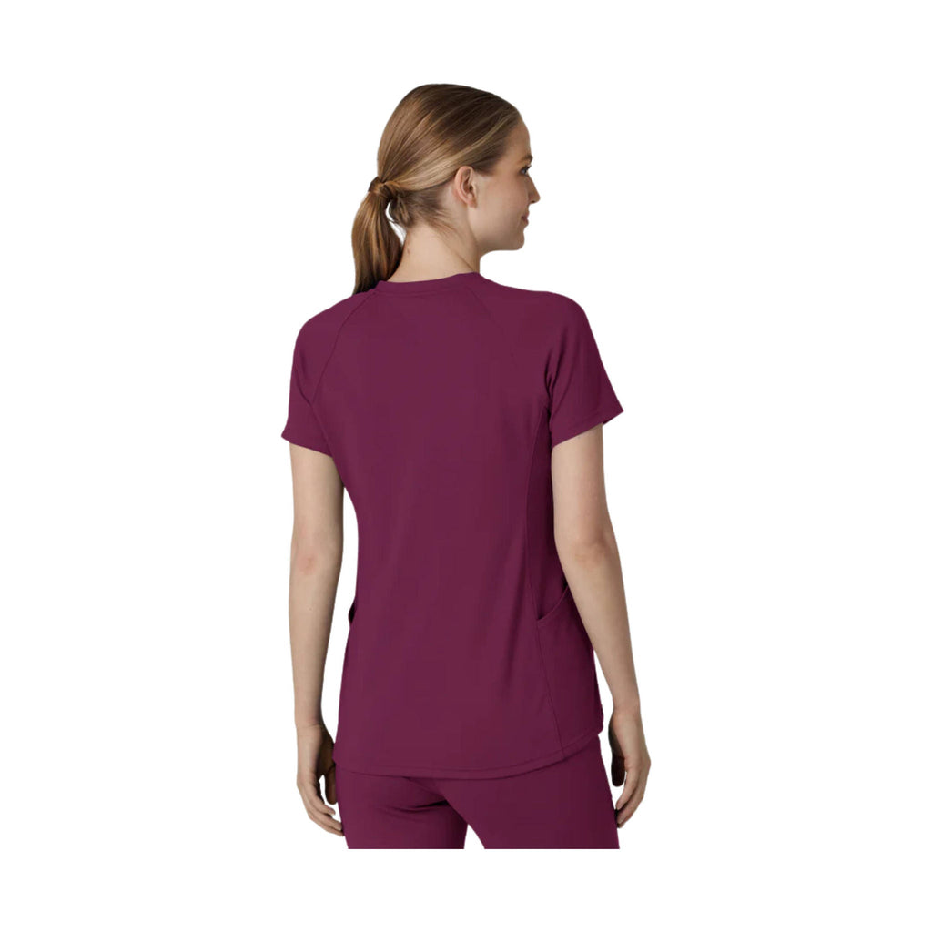 WonderWink Women's Flex n Reach V Neck Raglan Scrub Top - Wine - Lenny's Shoe & Apparel