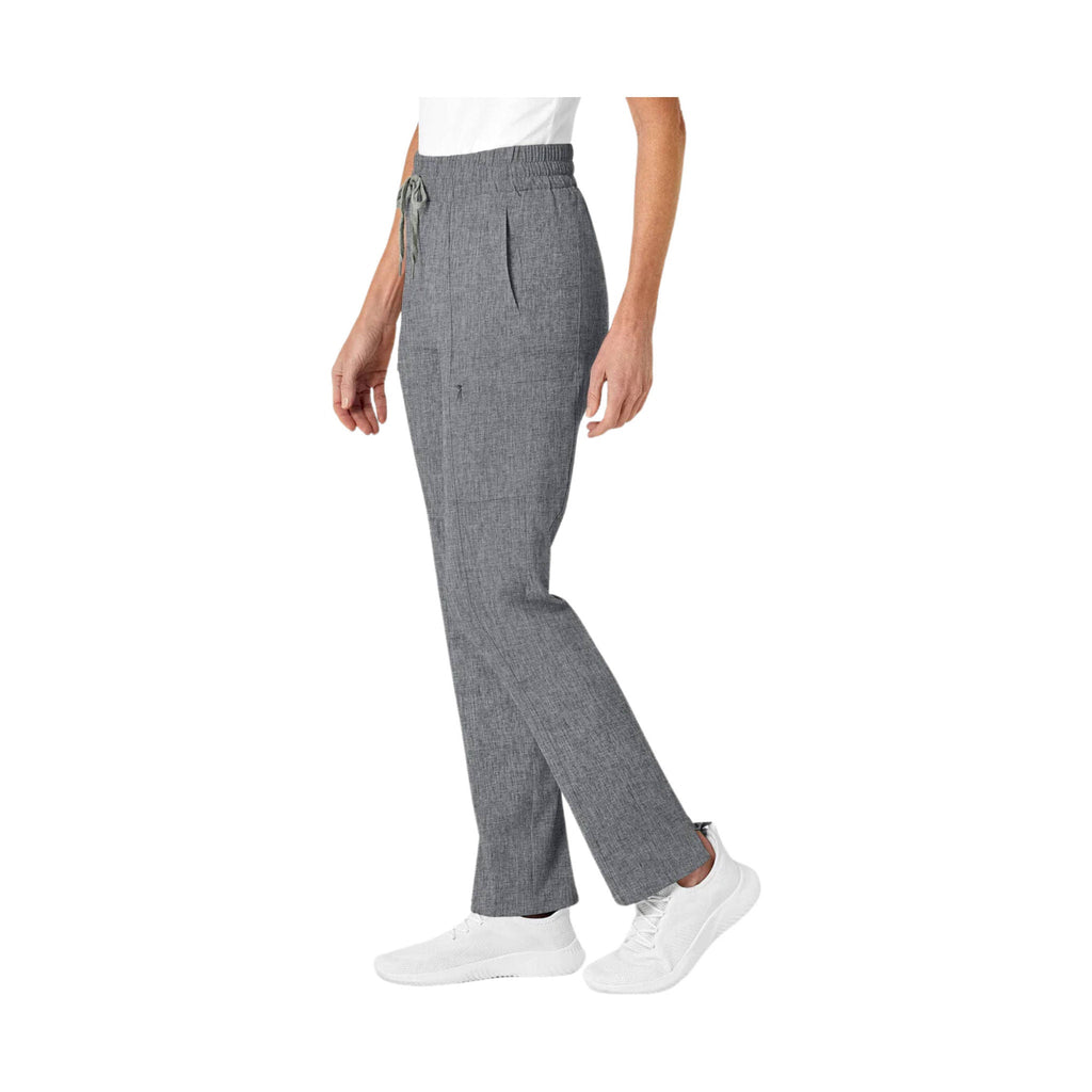 WonderWink Women's High Waist Slim Leg Scrub Pant - Grey Heather - Lenny's Shoe & Apparel