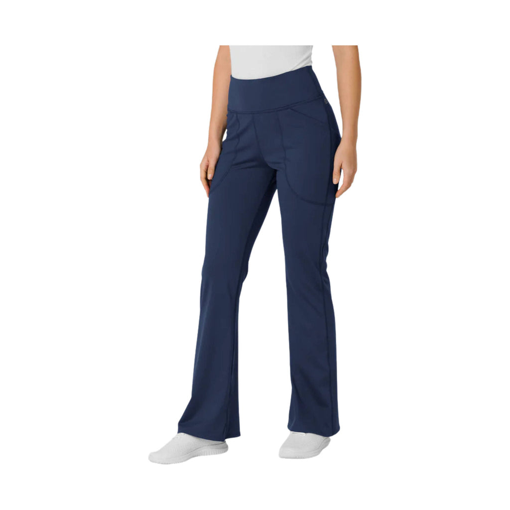 WonderWink Women's Knit Flare Yoga Scrub Pant - Navy - Lenny's Shoe & Apparel