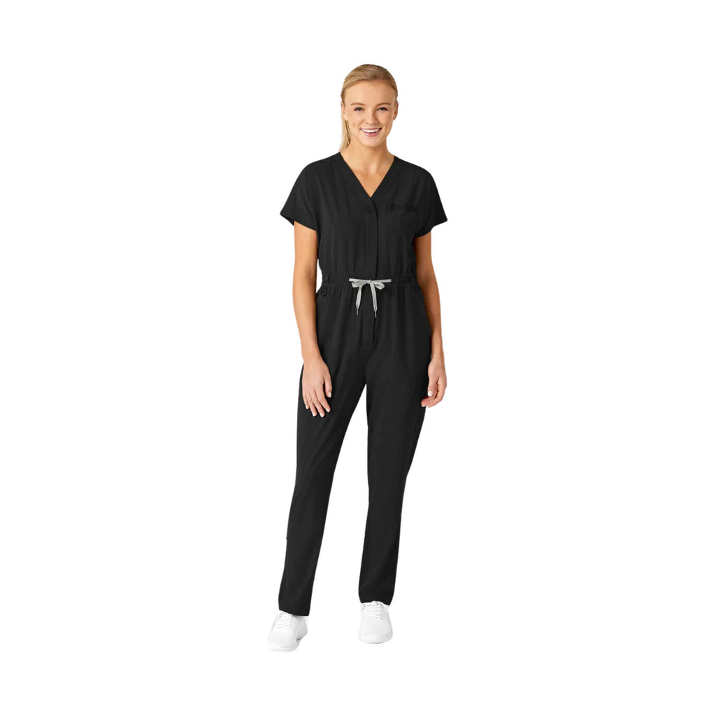 WonderWink Women's Zip Front Jumpsuit - Black - ONLINE STORE CREDIT/EXCHANGE ONLY - Lenny's Shoe & Apparel