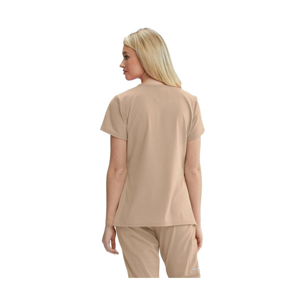 Barco Women's 3 Pocket Reliance Scrub Top - New Khaki - Lenny's Shoe & Apparel