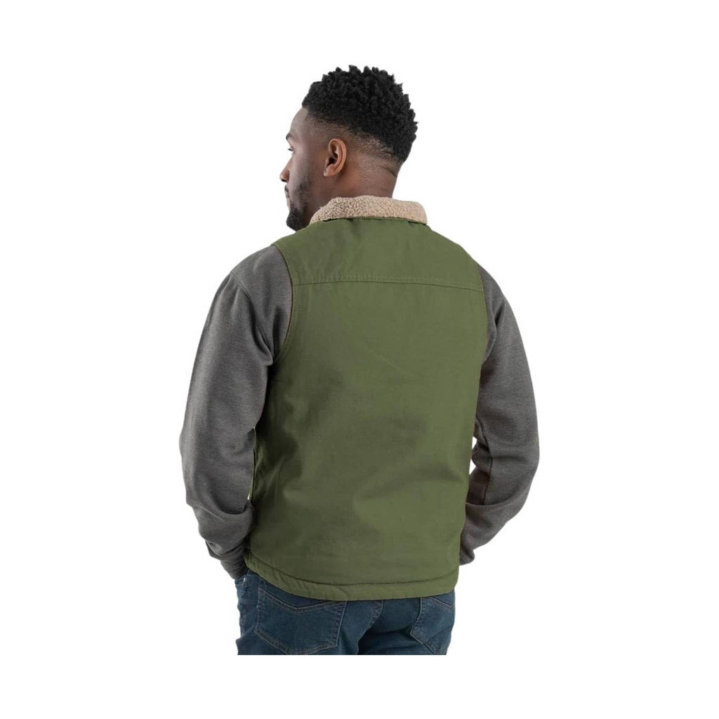 Berne Men's Heartland Sherpa-Lined Washed Duck Vest - Cedar Green - Lenny's Shoe & Apparel