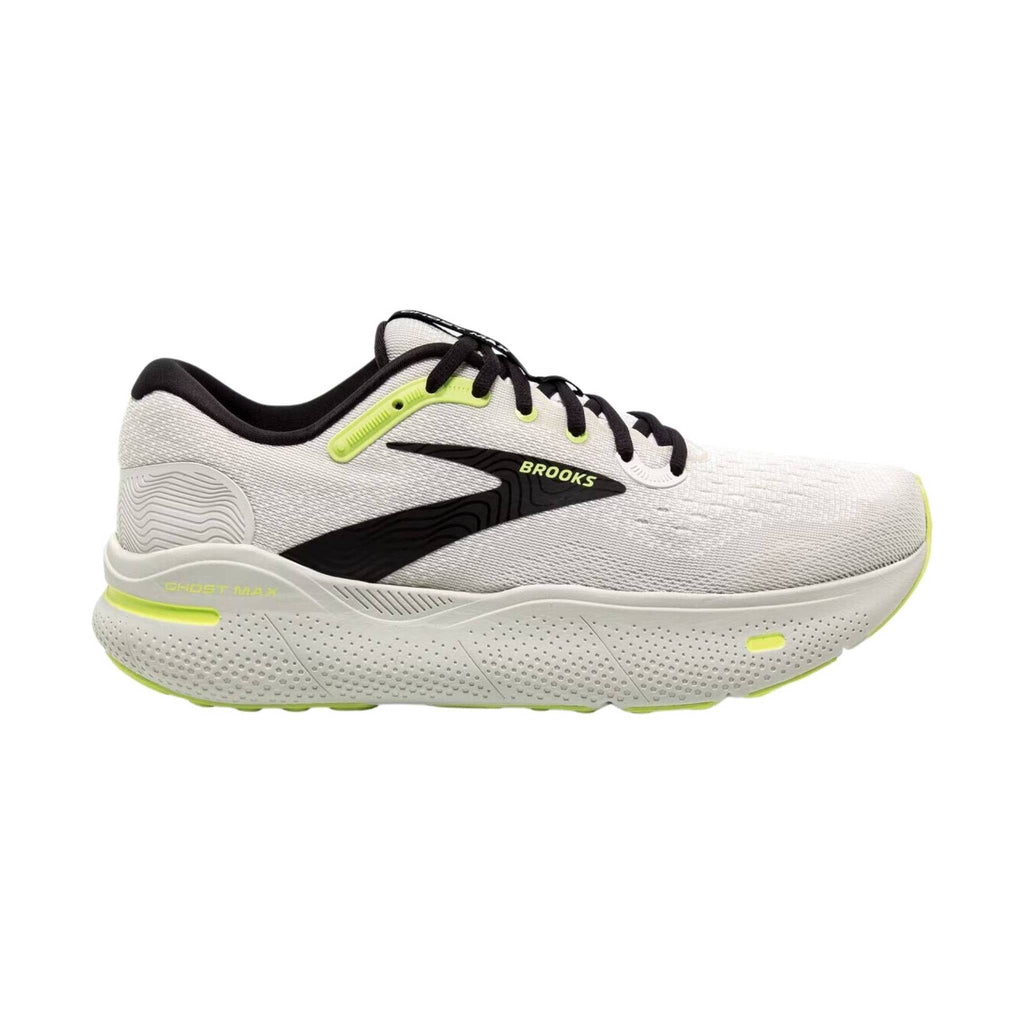 Brooks Men's Ghost Max Running Shoe - Grey/Black/Sharp Green - Lenny's Shoe & Apparel