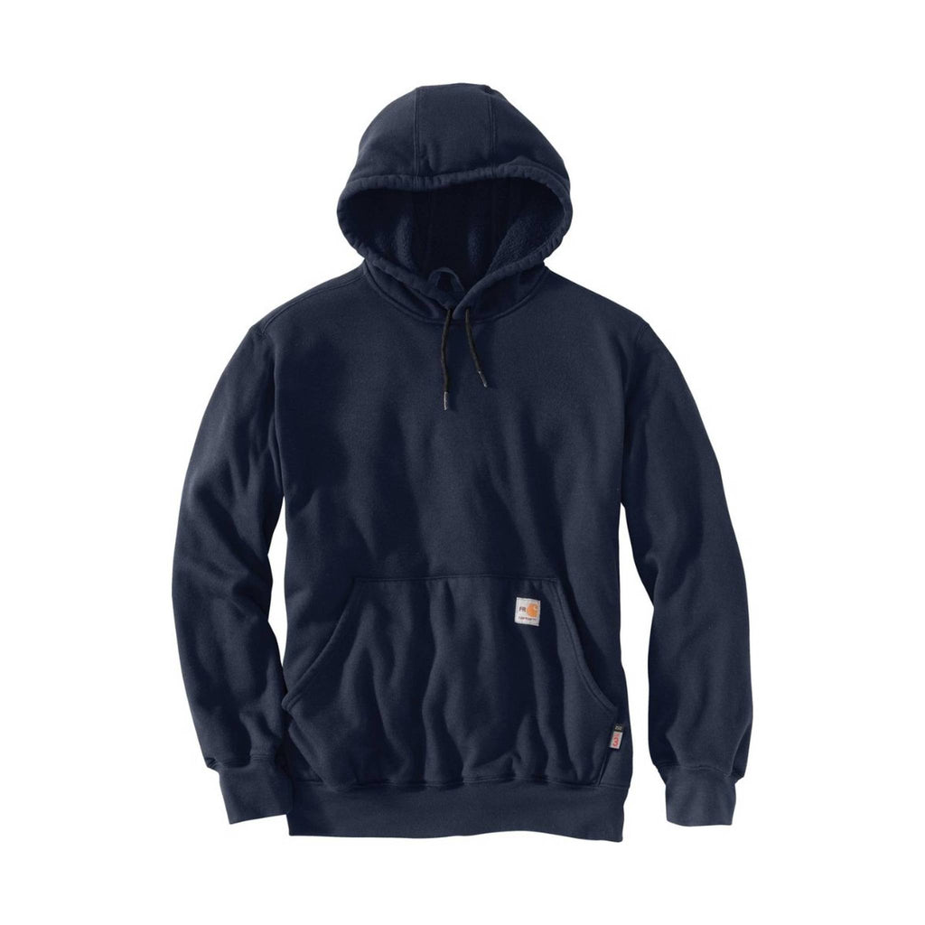 Carhartt Men's Flame Resistant Force Midweight Hooded Sweatshirt - Navy - Lenny's Shoe & Apparel