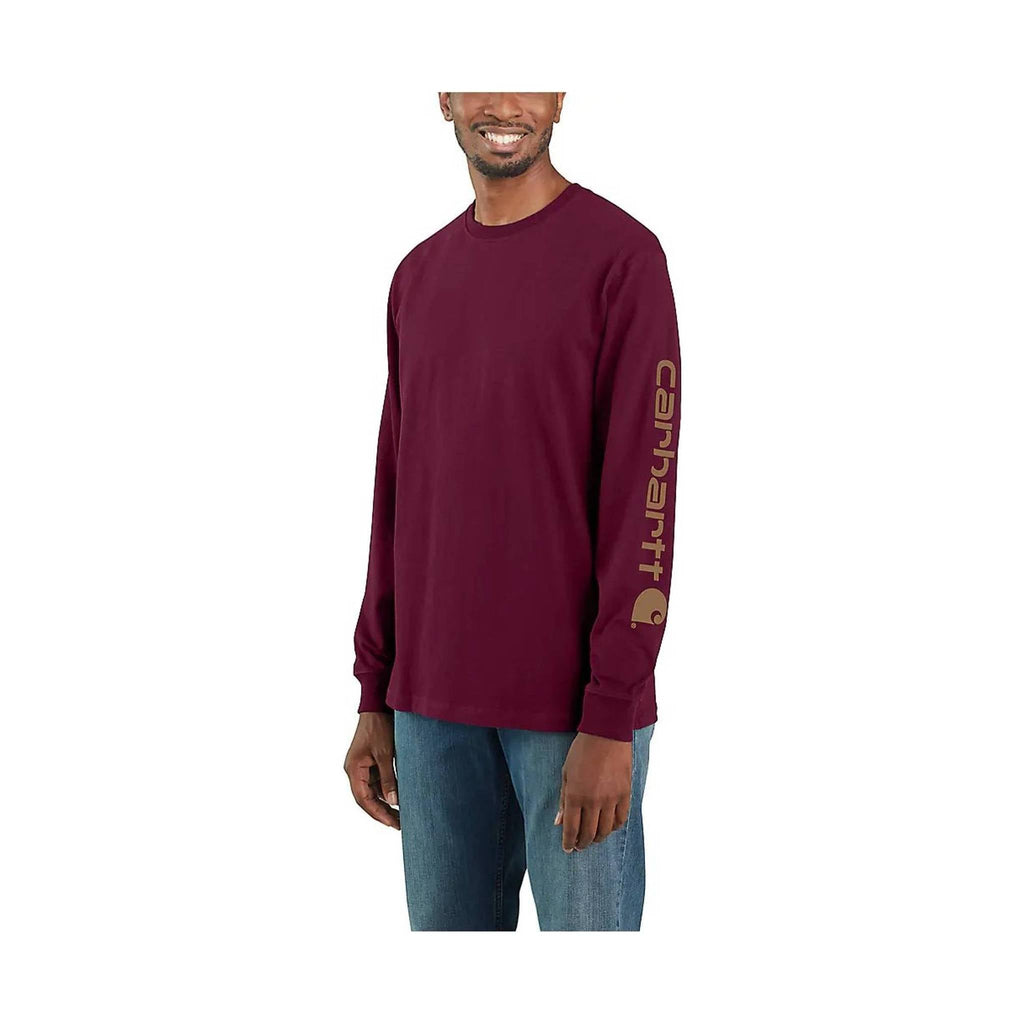 Carhartt Men's Long Sleeve Graphic Logo T-Shirt - Port - Lenny's Shoe & Apparel