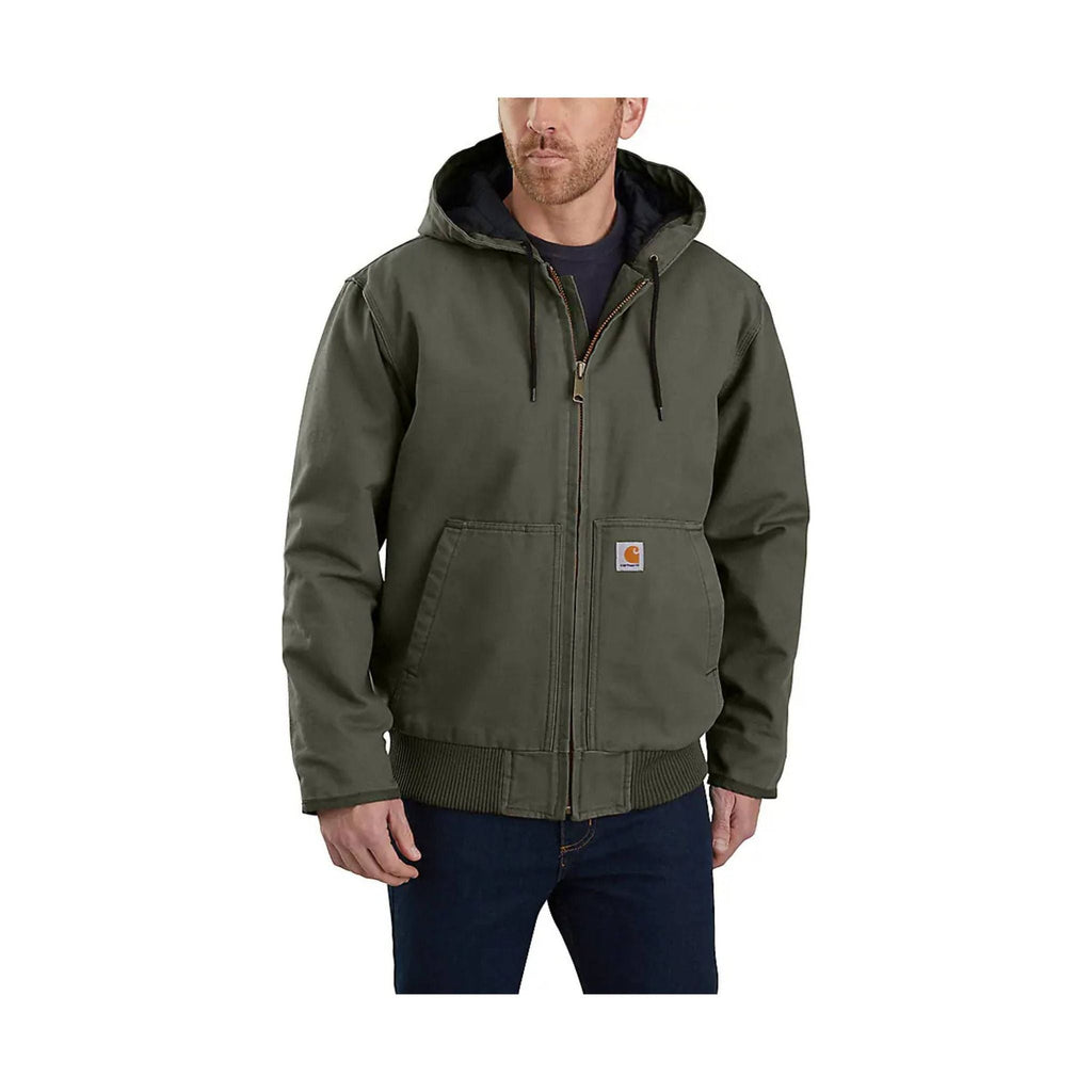 Carhartt Men's Loose Fit Washed Duck Insulated Active Jac - Moss - Lenny's Shoe & Apparel