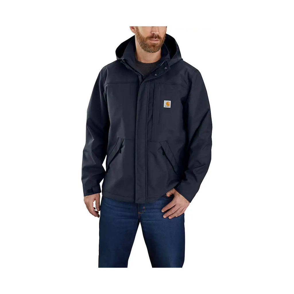 Carhartt Men's Storm Defender Loose Fit Heavy Weight Rain Jacket - Navy - Lenny's Shoe & Apparel