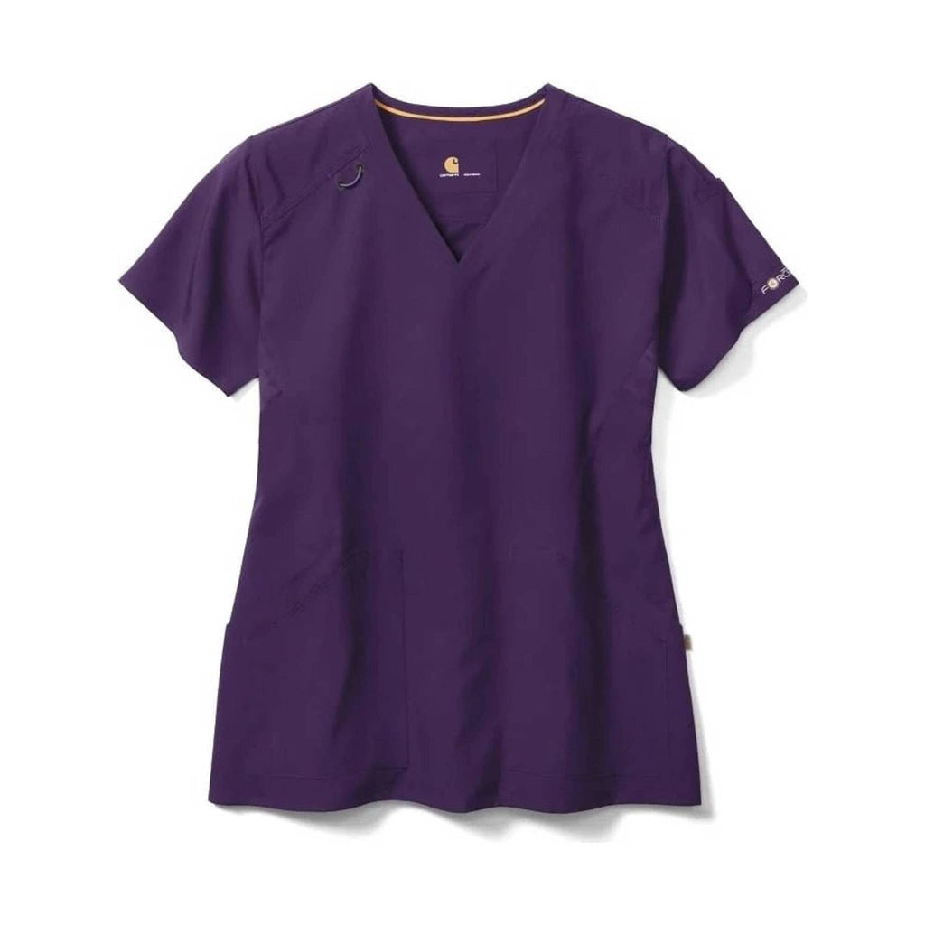 Carhartt Women's Liberty Multi-Pocket V-Neck Scrub Top - Grape - Lenny's Shoe & Apparel