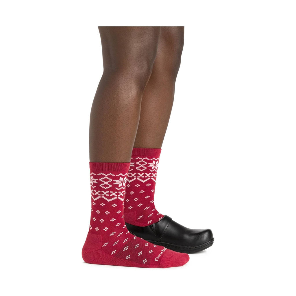 Darn Tough Vermont Women's Shetland Crew Lightweight Lifestyle Sock - Cranberry - Lenny's Shoe & Apparel