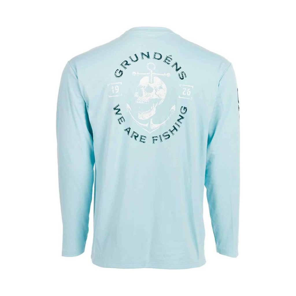 Grundens Men's Long Sleeve Tech Tee - Anchor Down Print - Lenny's Shoe & Apparel