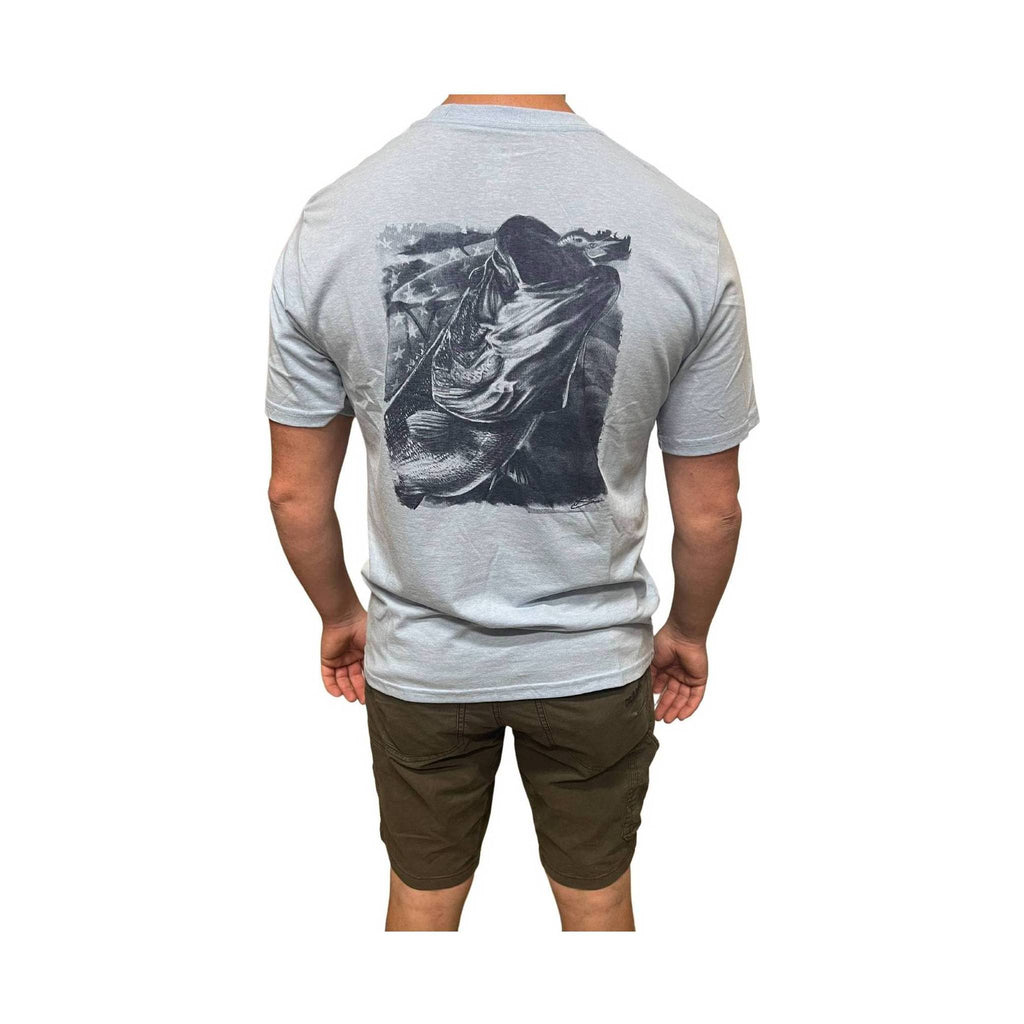 Huk Men's Americana Bucket Tee - Costal Sky Heather - Lenny's Shoe & Apparel